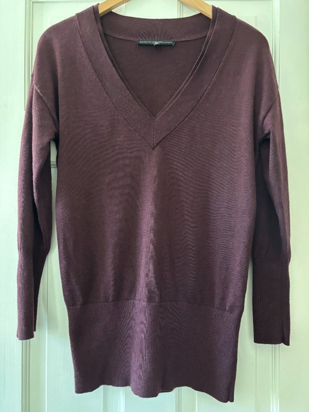 WHBM Burgandy Tunic Sweater in XS
